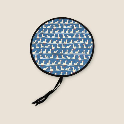 AGA lid cover Tops Range Covers Chef Pads Hob Covers Swan on Blue Canvas