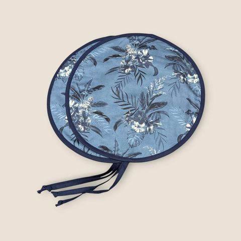 AGA lid cover Tops Range Covers Chef Pads Hob Covers Blue Grey Leaves
