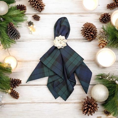 Cotton Table napkins Black Watch Tartan Plaid Christmas Burns Night