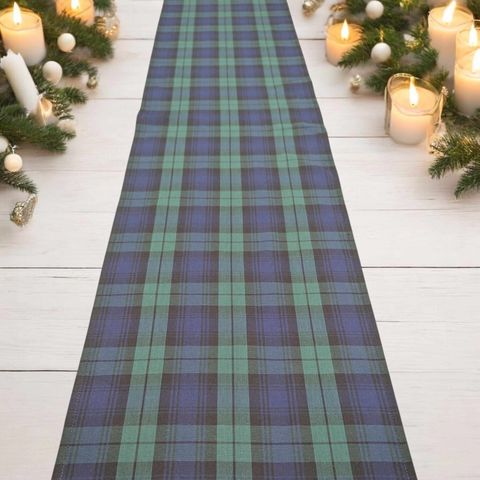 BLACK WATCH Cotton Tartan Runner  Burns Night Christmas Wedding