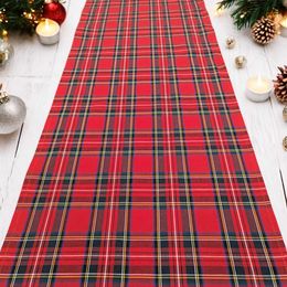 Red Royal Stewart Cotton Tartan Runner  Burns Night Christmas Wedding